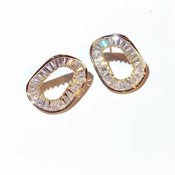 14k gold diamond earrings - Picture 2 of 3